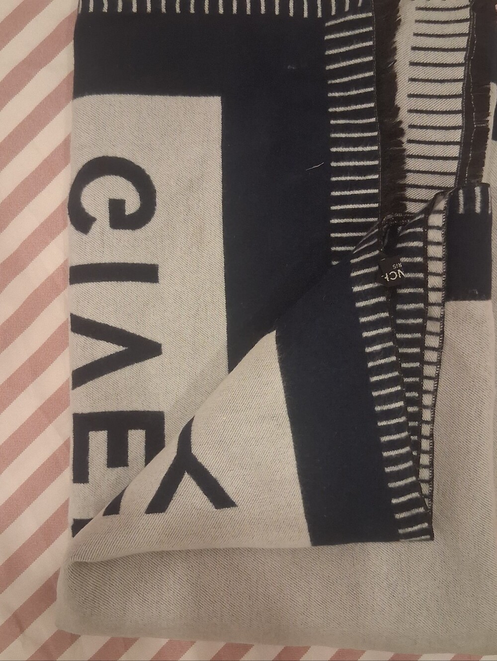 Givenchy Navy and Cream Scarf